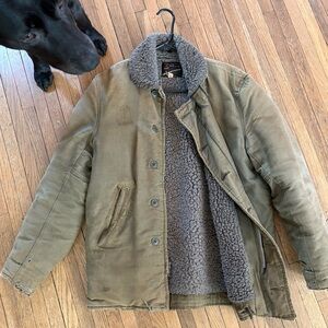 Men's Khaki Sherpa-Lined Field Jacket
